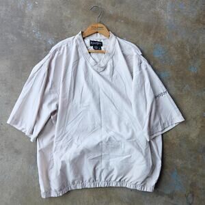 FootJoy Mens Size XL Golf Pullover Windbreaker Short Sleeve V Neck Beige